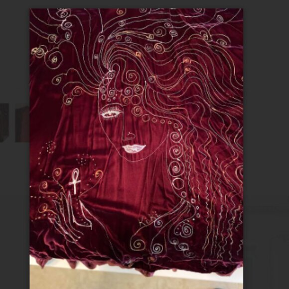 Hand Painted Velvet Cape - Picture 4 of 4